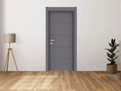 anthracite color polyurethane lacquered door with gap