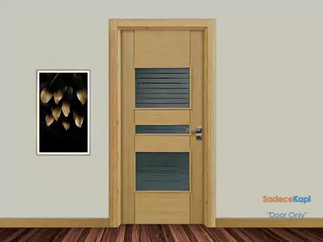 bamboo color and glazed natural wood veneer door ap3