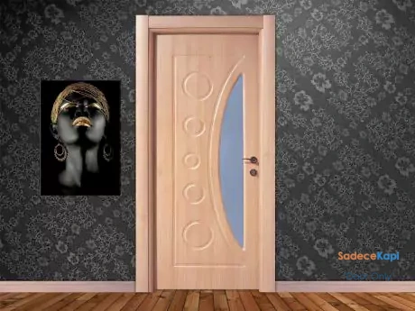 bamboo color glazed membrane room door