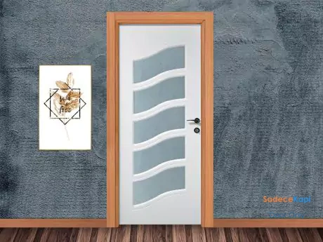 bamboo glazed white membrane interior door