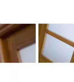 golden teak renkli camlı doğal ahşap kaplama kapı