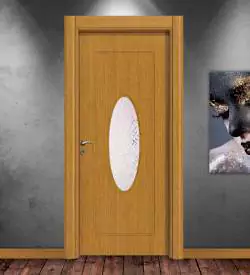 harman göbekli camlı bambu pvc kapı