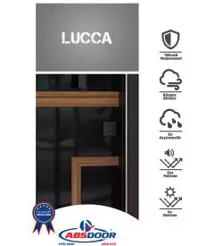 lucca siyah ahşap dekorlu daire çelik kapısı