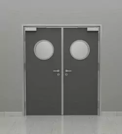 lumboz camlı çift kanatlı yangın çıkış kapısı