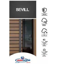 sevil yatay ahşap desenli çelik kapı