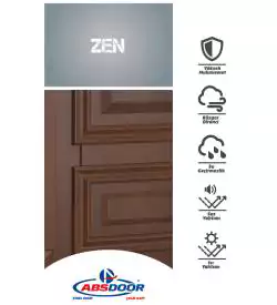 zen taçlı ve çıta göbekli çelik kapı