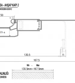 Adjustable Anodized Colored Aluminum Door Frame (13-16Cm)