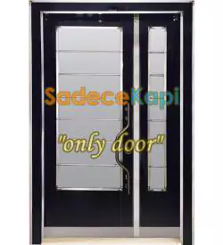 Double Leaf G517 Black Building Steel Door