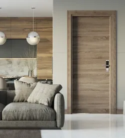 Gray Sonoma Card Lock Compatible Fire-Rated Hotel Door