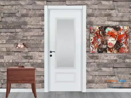 core and glazed white lacquered interior door