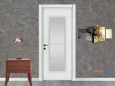 glazed white lacquer room door