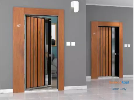 harmony vertical wooden patterned apartment entrance door