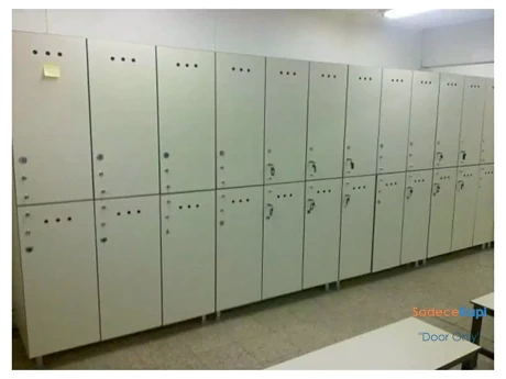 iki kapaklı tek renk laminat soyunma dolabı