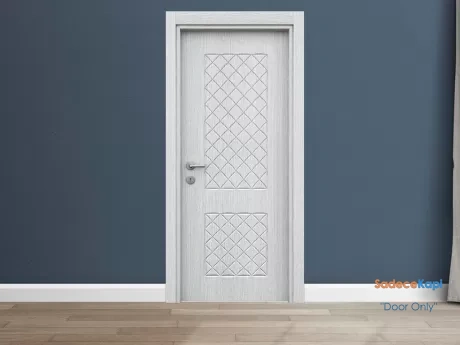 light oak diamond pattern pvc door with double core