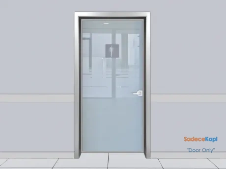 satin colored hoppe handle glass clinic door