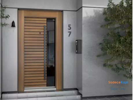sevil horizontal wooden patterned steel door