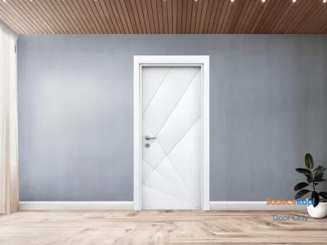 soft white cnc membrane room door