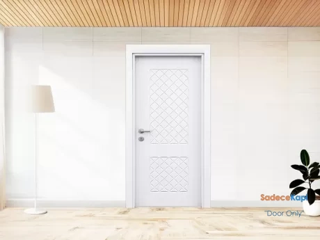 soft white diamond pattern pvc door with double core