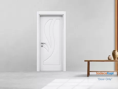 soft white patterned pvc interior door