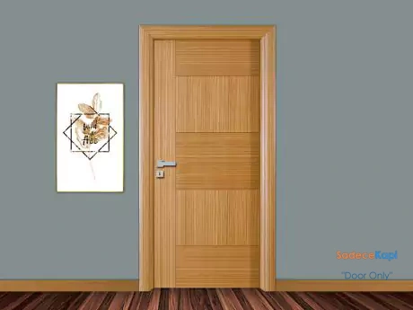 teak color wood patterned natural veneer door