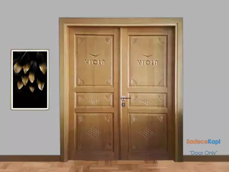 three core double leaf cnc solid door