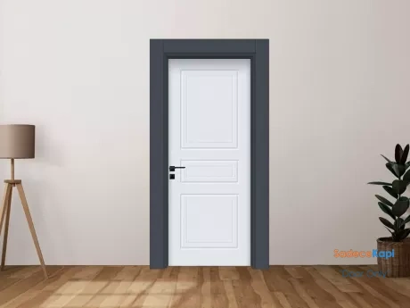 three panel anthracite frame and trimmed white composite door
