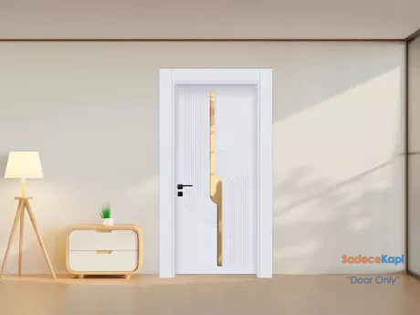 vertical groove composite door gold stripe soft surface