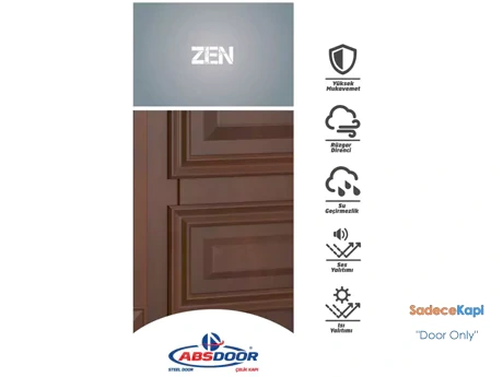 zen taçlı ve çıta göbekli çelik kapı