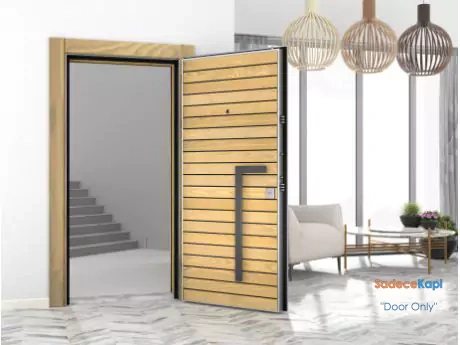 zigana horizontal wooden patterned steel door