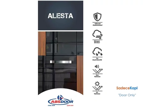 alesta parlak daire çelik kapı