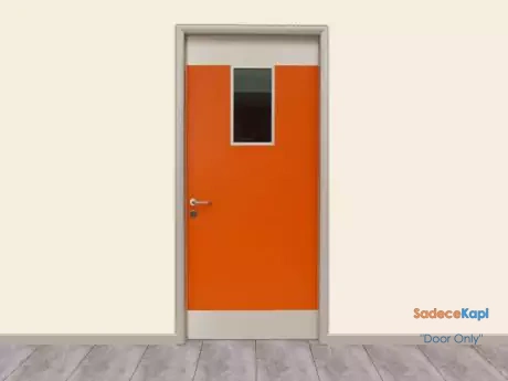 aluminyum kasali sac korumali laminat okul kapisi