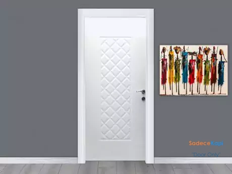 beyaz renkli high gloss daire kapisi