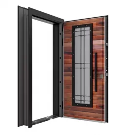 arma camlı ve çıtalı daire çelik kapı detayı