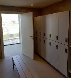 iki kapaklı tek renk laminat soyunma dolabı