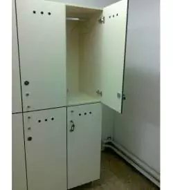 iki kapaklı tek renk laminat soyunma dolabı