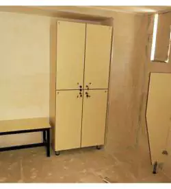 iki kapaklı tek renk laminat soyunma dolabı