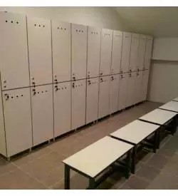 iki kapaklı tek renk laminat soyunma dolabı