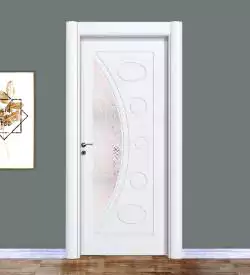 leopar boy camlı pvc kapı beyaz