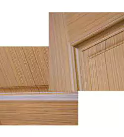 teak renkli camlı ve göbekli doğal ahşap kapı