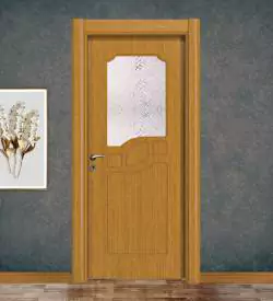 zirve yarım camlı göbekli pvc kapı bambu