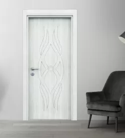 Açık Meşe Dikey Desenli Fugalı Pvc Kapı