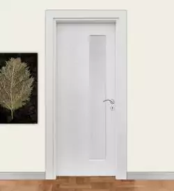 Ado 7011 Boy Camlı Desenli Beyaz Membran Kapı, Membran Kapı