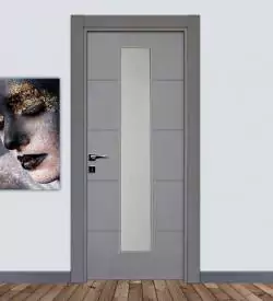Ado 7403 Boy Camlı Antrasit Gri Mdf Membran Kapı, Membran Kapı