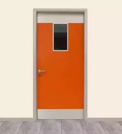 Alüminyum Kasalı Tekmelikli Laminat Okul Kapısı