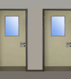 Aluminyum Kasalı Ve Pencereli Laminat Okul Kapısı, Laminat Okul Kapısı