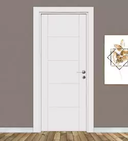 Beyaz Çizgili Model High Gloss Iç Kapı, High Gloss Kapı