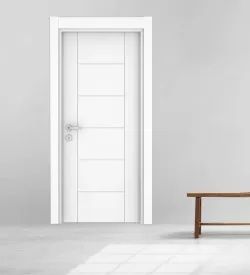 Beyaz Soft Yüzeyli Fugalı Melamin Oda Kapısı, Melamin Kapı