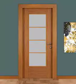 Cam Bölmeli Bambu High Gloss Kapı, High Gloss Kapı