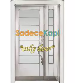 Çift Kanatlı Camlı Model 519 Çelik Kapı