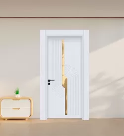 Dikey Fugalı Ve Altın Şeritli Soft Yüzeyli Kompozit Kapı